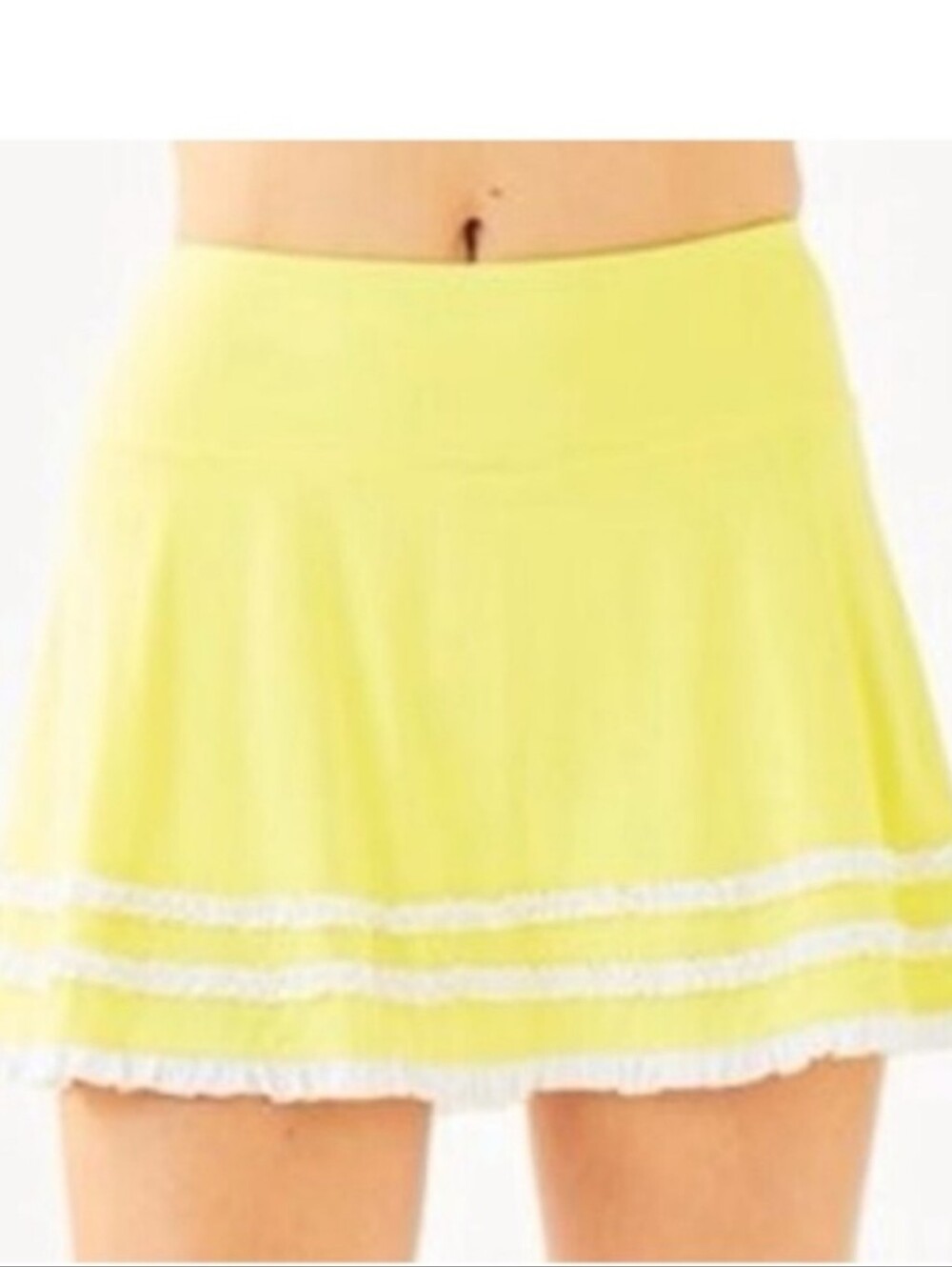 Lilly Pulitzer Luxletic  Butter Yellow White Ruffle Short Size Medium